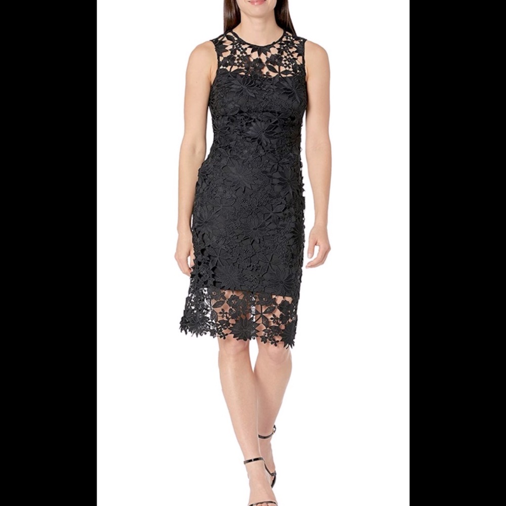 Calvin Klein Floral Embroidered Bodycon Sheath Dress